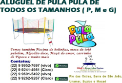 Aluguel de Pula Pula, Totó e Brinquedos em Rio das Ostras e Macaé